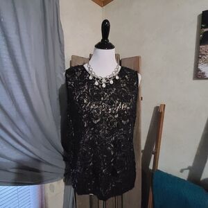 Max Studio Specialty Product Black Sequin Top